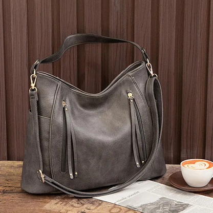 Bolso Hobo Mujer Asa Hombro Correa Larga Bolsillos Cremallera