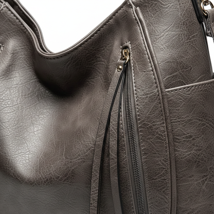 Bolso Hobo Mujer Asa Hombro Correa Larga Bolsillos Cremallera
