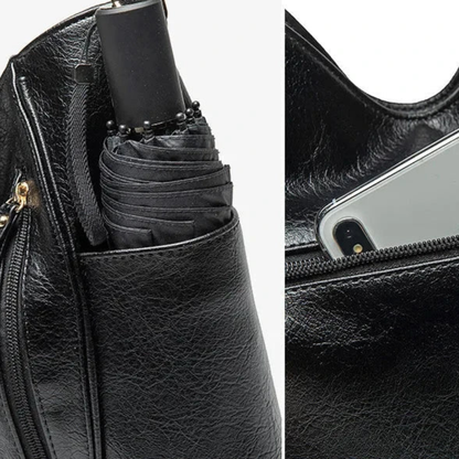 Bolso Hobo Mujer Asa Hombro Correa Larga Bolsillos Cremallera