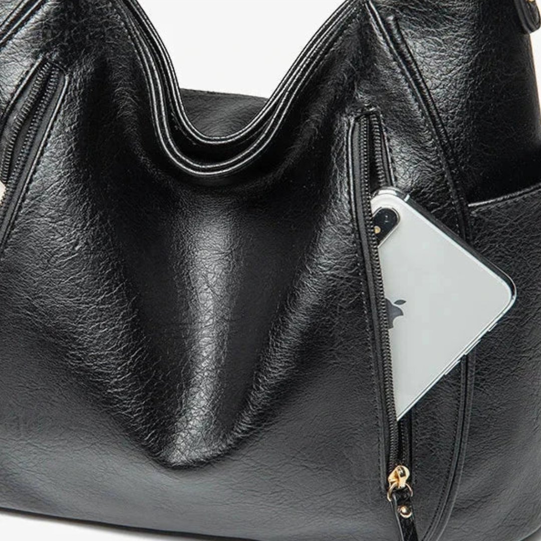 Bolso Hobo Mujer Asa Hombro Correa Larga Bolsillos Cremallera