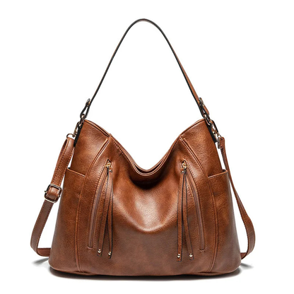 Bolso Hobo Mujer Asa Hombro Correa Larga Bolsillos Cremallera