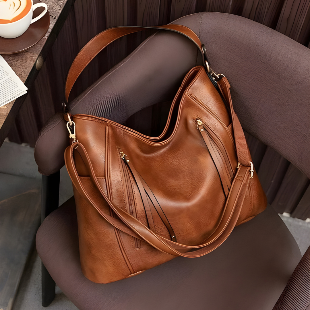 Bolso Hobo Mujer Asa Hombro Correa Larga Bolsillos Cremallera