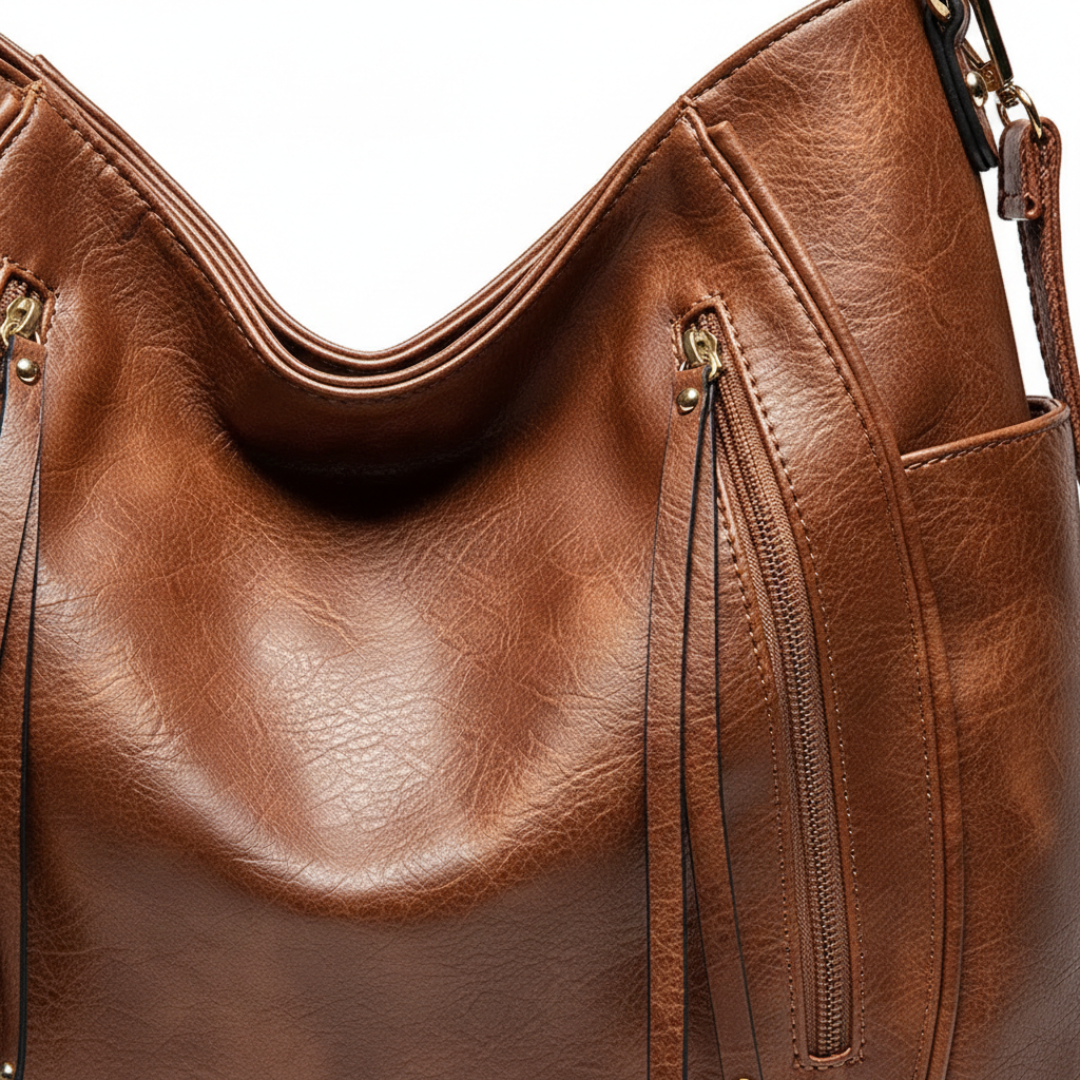 Bolso Hobo Mujer Asa Hombro Correa Larga Bolsillos Cremallera