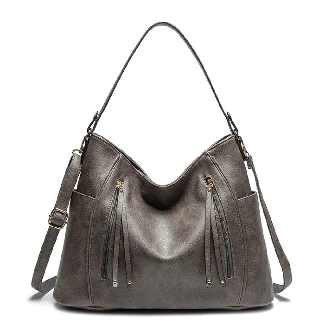 Bolso Hobo Mujer Asa Hombro Correa Larga Bolsillos Cremallera