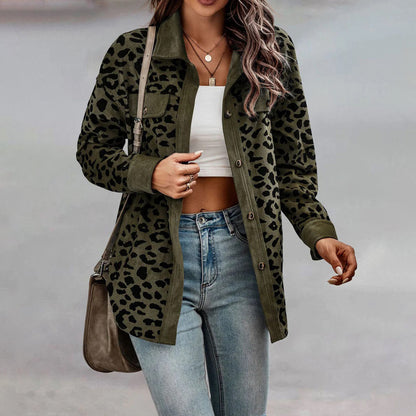 Blazer Mujer Estampado Animal Ajuste Entallado