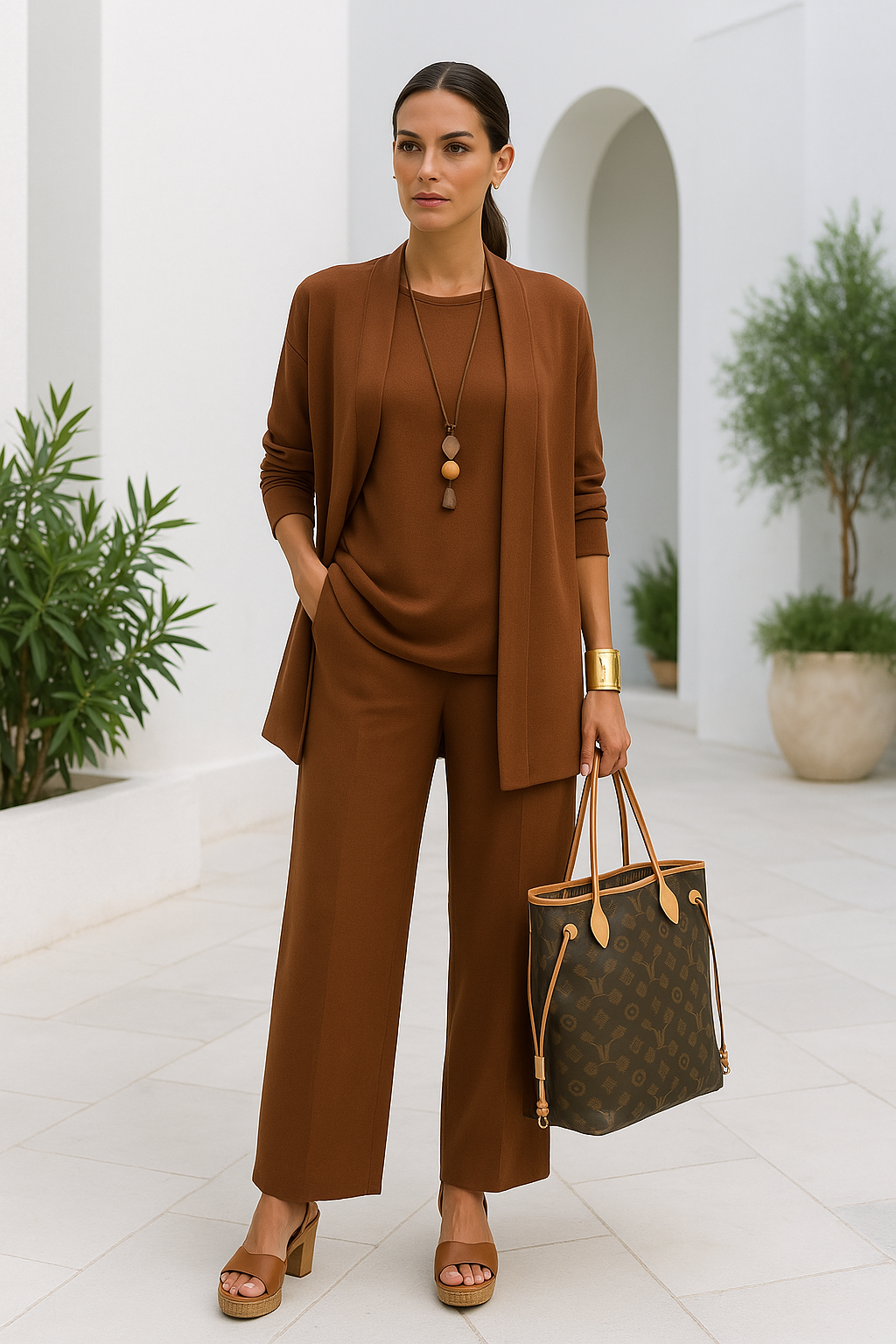 Conjunto Mujer de Tres Piezas Blazer y Pantalón Elegante