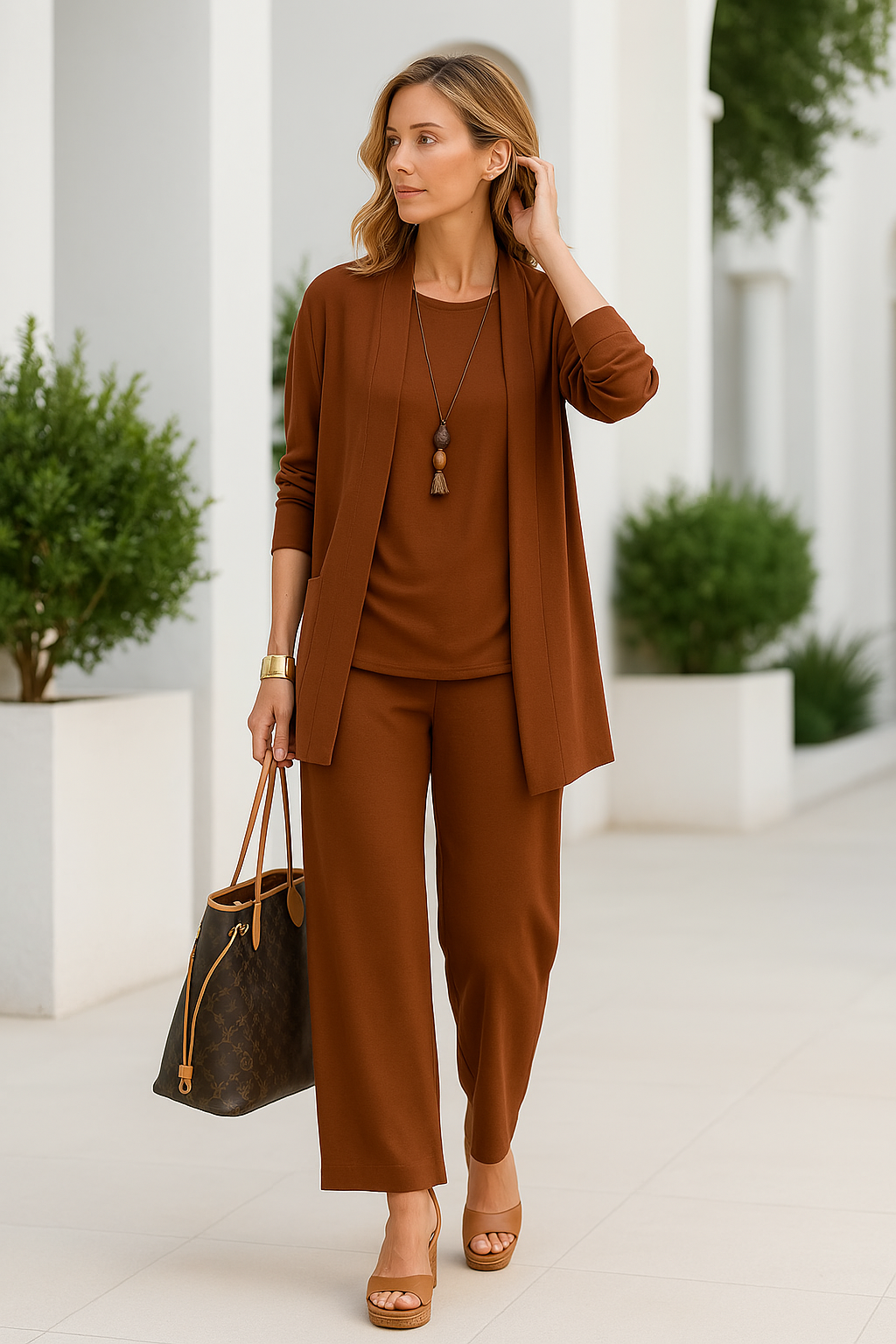 Conjunto Mujer de Tres Piezas Blazer y Pantalón Elegante