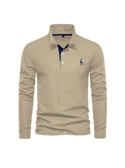 Polo Hombre Manga Larga Detalles en Cinta Ajuste Regular