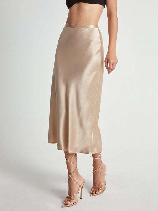 Falda Midi Mujer de Satén Suave Corte Elegante - Mavetta
