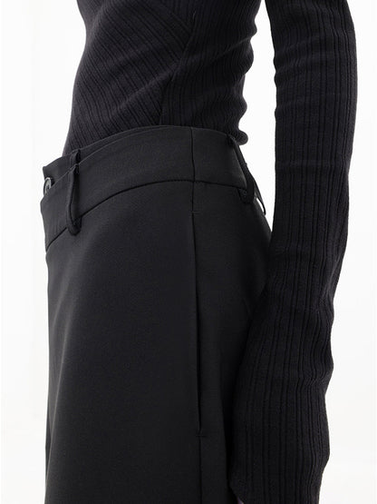 Pantalón Mujer Fluido Pierna Ancha Diseño Cruzado