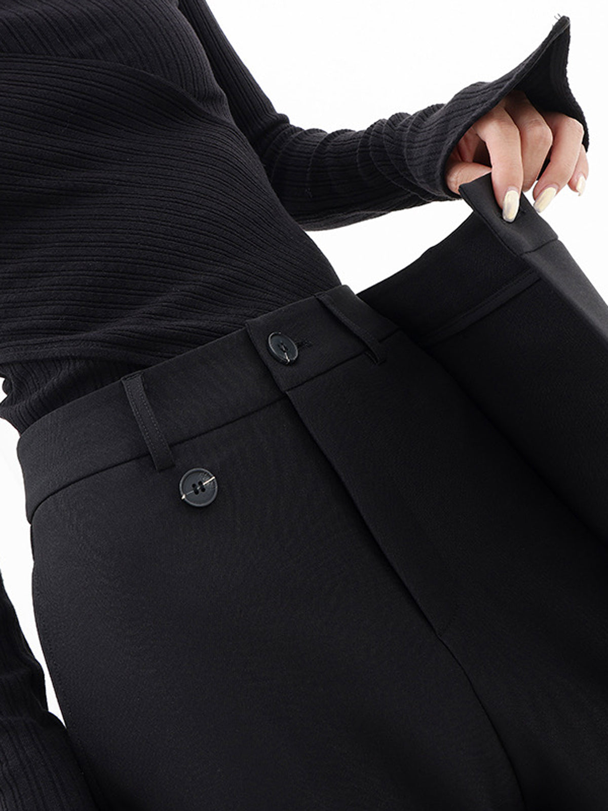 Pantalón Mujer Fluido Pierna Ancha Diseño Cruzado