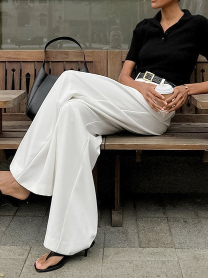Pantalones Mujer Pierna Ancha Talle Alto