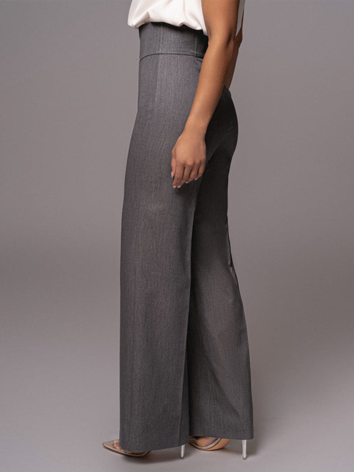 Pantalones Mujer Tiro Alto Pierna Recta