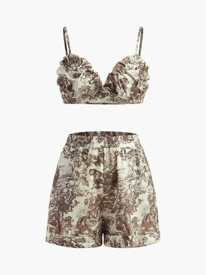 Conjunto Mujer de Tres Piezas Estampado Floral