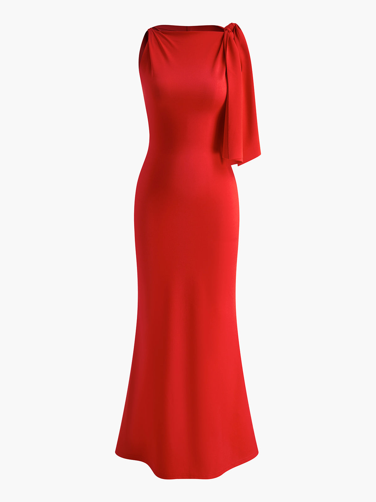 Vestido largo mujer sin mangas detalle anudado