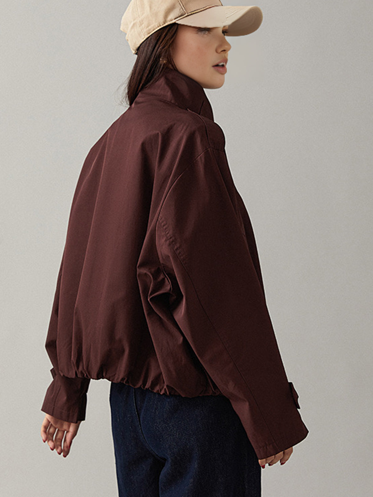 Chaqueta Mujer Utility Corte Holgado Cuello Solapa Botones Frontales