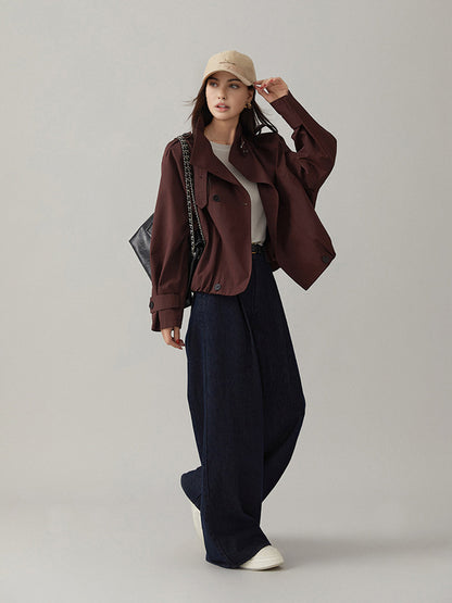 Chaqueta Mujer Utility Corte Holgado Cuello Solapa Botones Frontales