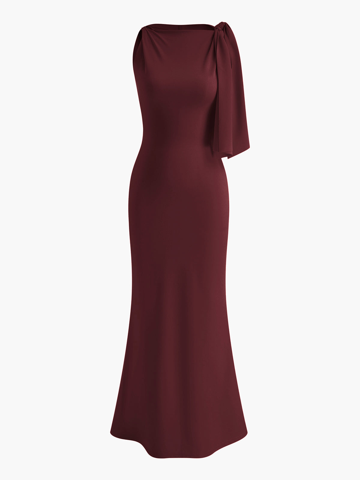 Vestido largo mujer sin mangas detalle anudado