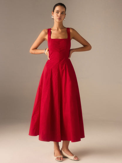 Vestido largo mujer con espalda de cordones - Mavetta
