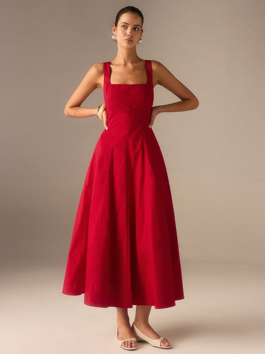 Vestido largo mujer con espalda de cordones - Mavetta