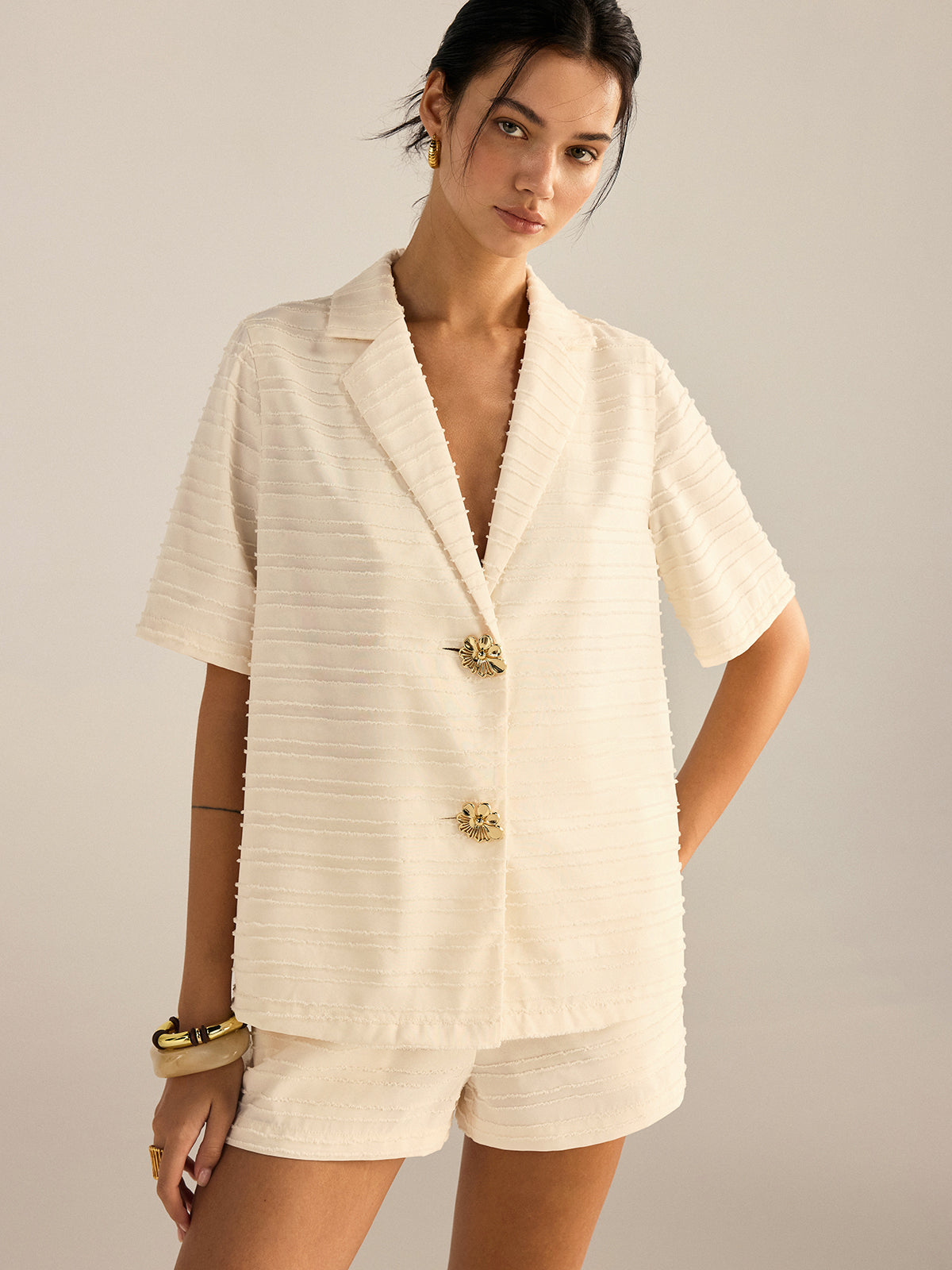 Conjunto Mujer Camisón Rayas y Pantalones Pierna Ancha