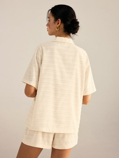 Conjunto Mujer Camisón Rayas y Pantalones Pierna Ancha
