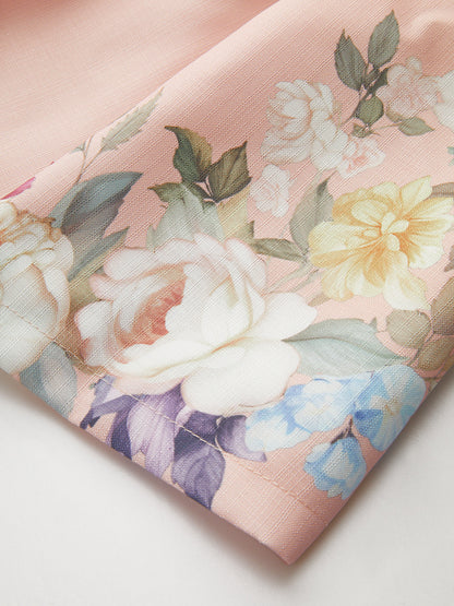 Pantalones cortos mujer talle alto con cinturón estampado floral