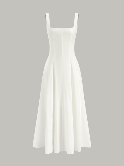 Vestido largo mujer con espalda de cordones
