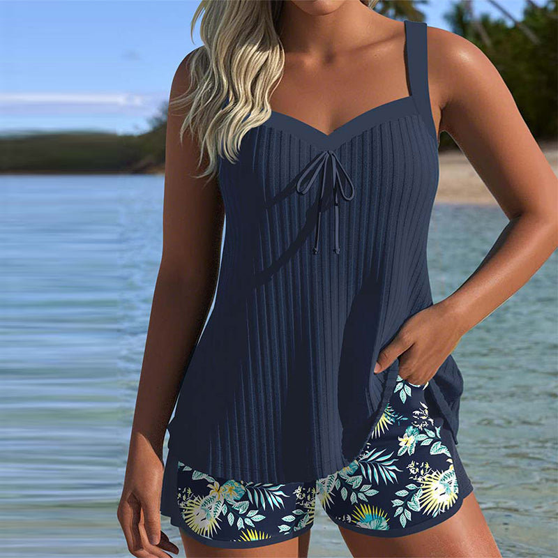 Bañador Tankini Mujer de Rayas con Short Playa - Mavetta