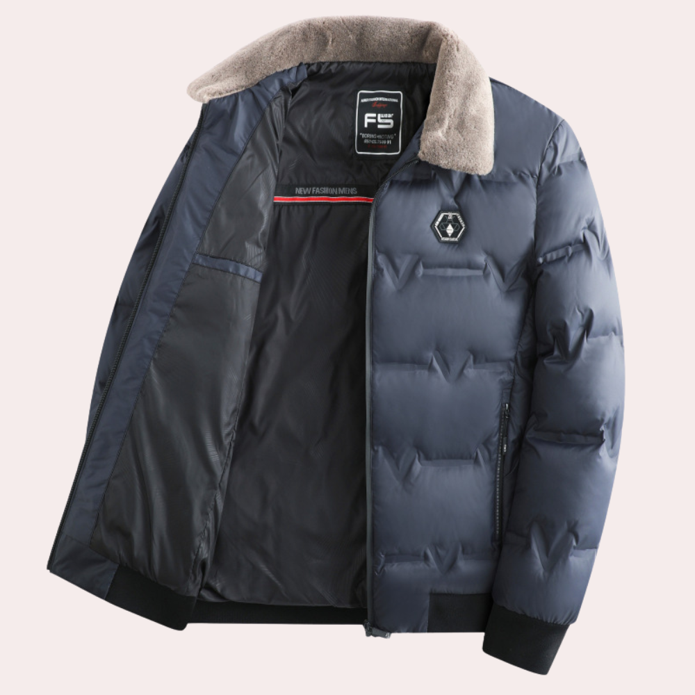 Chaqueta Acolchada Hombre con Cremallera Ajuste Regular