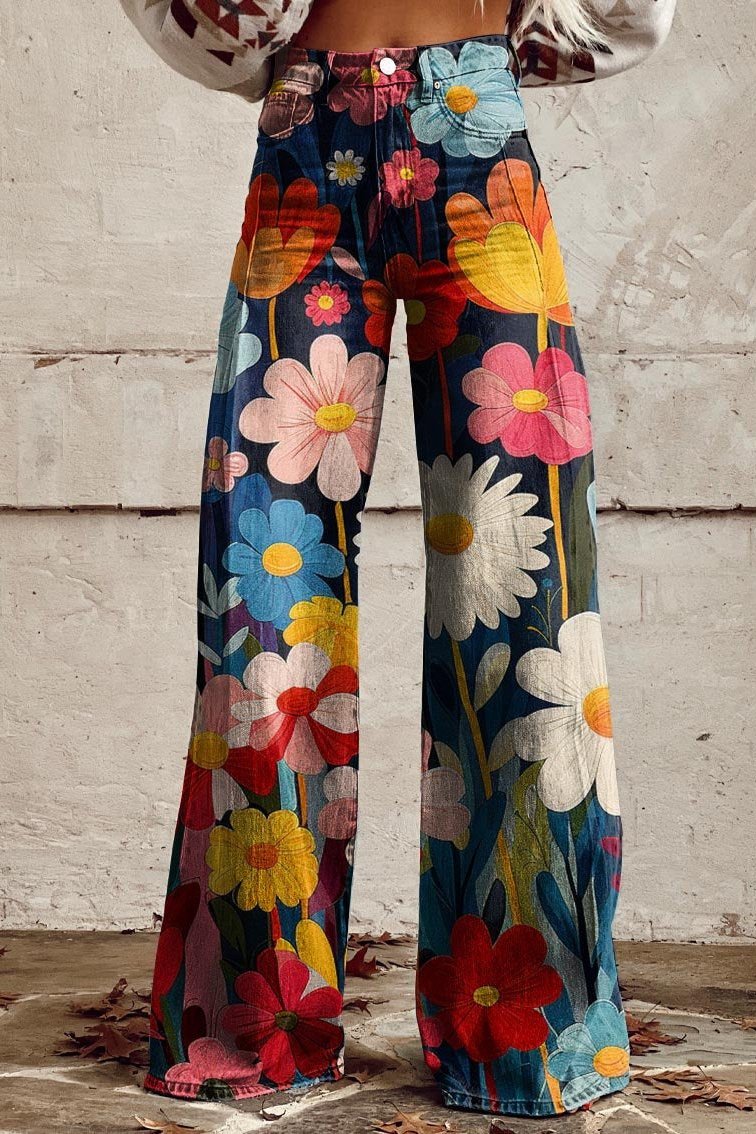 Pantalón ancho mujer cintura alta diseño moderno - Mavetta