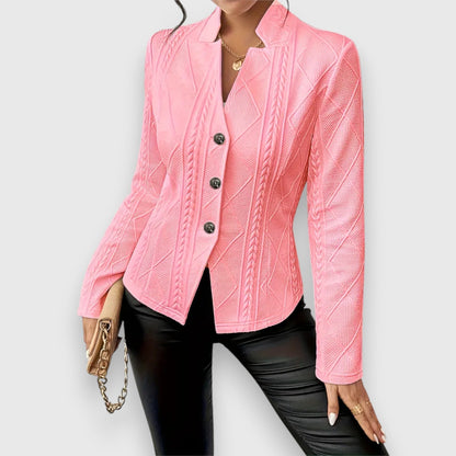 Blazer Mujer con Textura Estructurada Corte Entallado