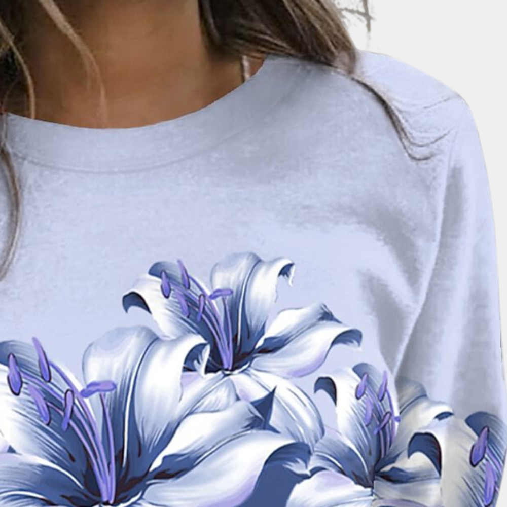 Sudadera mujer de Algodón Estampado Floral Ajuste Regular