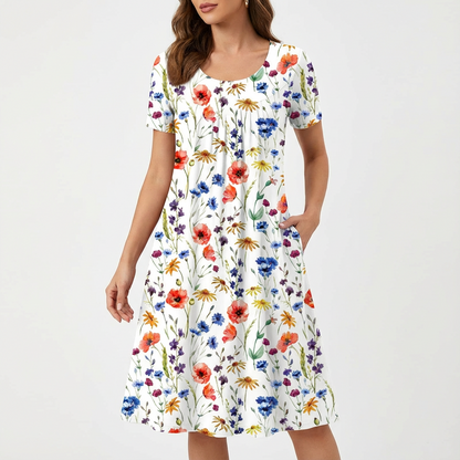 Vestido midi mujer Acampanado Estampado Floral - Mavetta