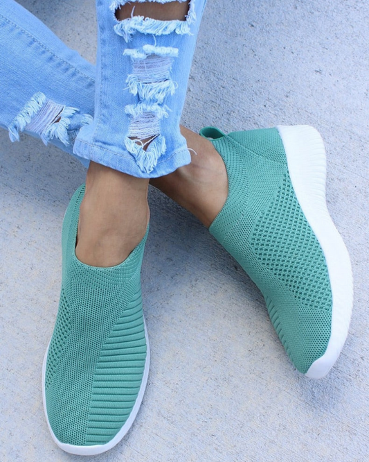 Zapatillas Mujer Malla Transpirable Sin Cordones - Mavetta
