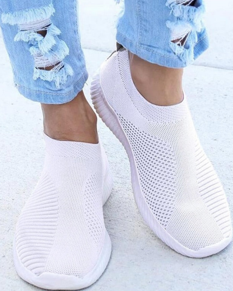Zapatillas Mujer Malla Transpirable Sin Cordones