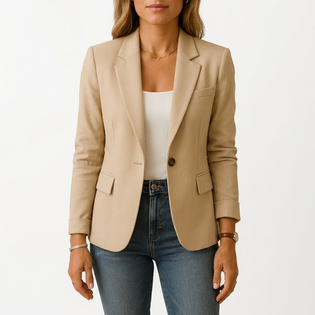 Blazer Mujer Entallada Un Botón Corte Clásico