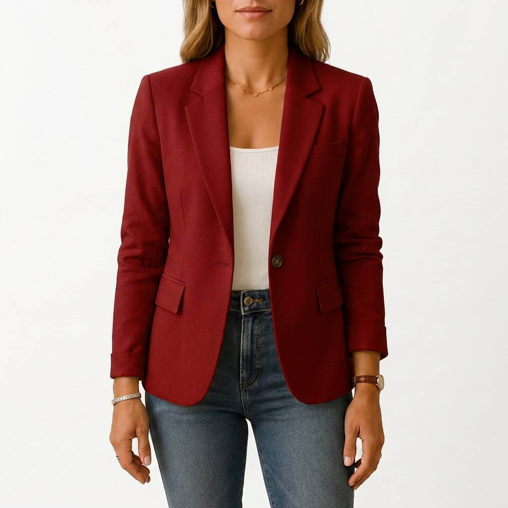 Blazer Mujer Entallada Un Botón Corte Clásico