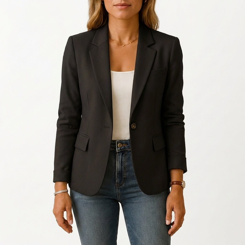 Blazer Mujer Entallada Un Botón Corte Clásico