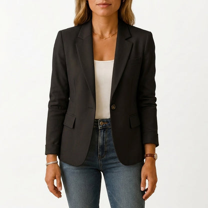 Blazer Mujer Entallada Un Botón Corte Clásico