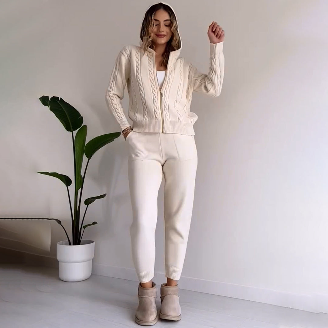 Conjunto Mujer Chaqueta y Pantalón Casual de Pana