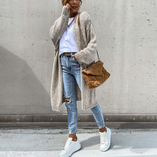 Cárdigan Largo Mujer Estilo Clásico - Mavetta