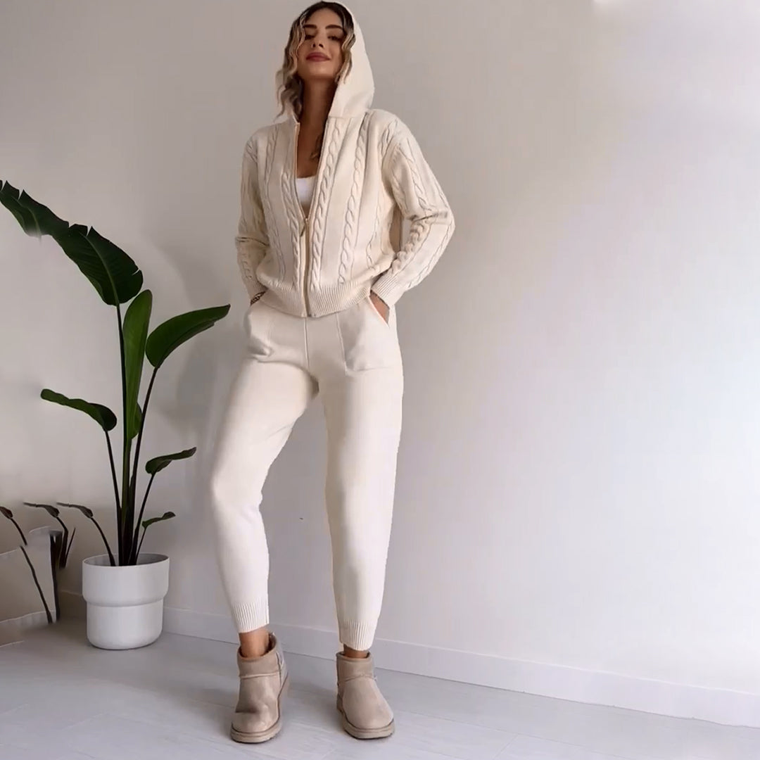 Conjunto Mujer Chaqueta y Pantalón Casual de Pana