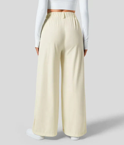 Pantalón Mujer de Talle Alto y Pierna Ancha Elegante