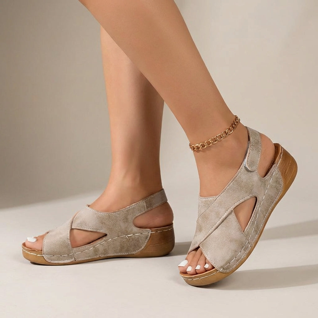 Sandalias Mujer Ortopédicas Cuña Tiras Cruzadas - Mavetta