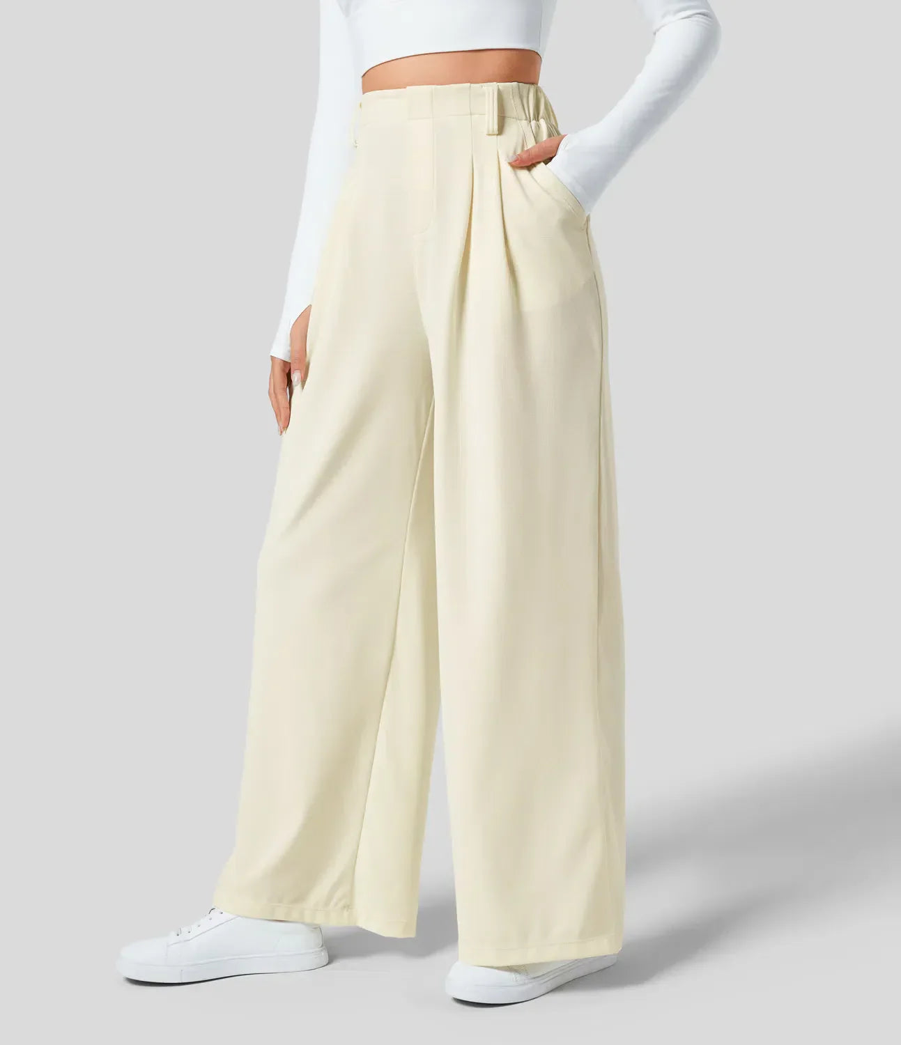 Pantalón Mujer Talle Alto Pernera Ancha