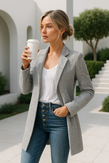 Blazer Mujer Ligera de Poliéster Diseño Abierto
