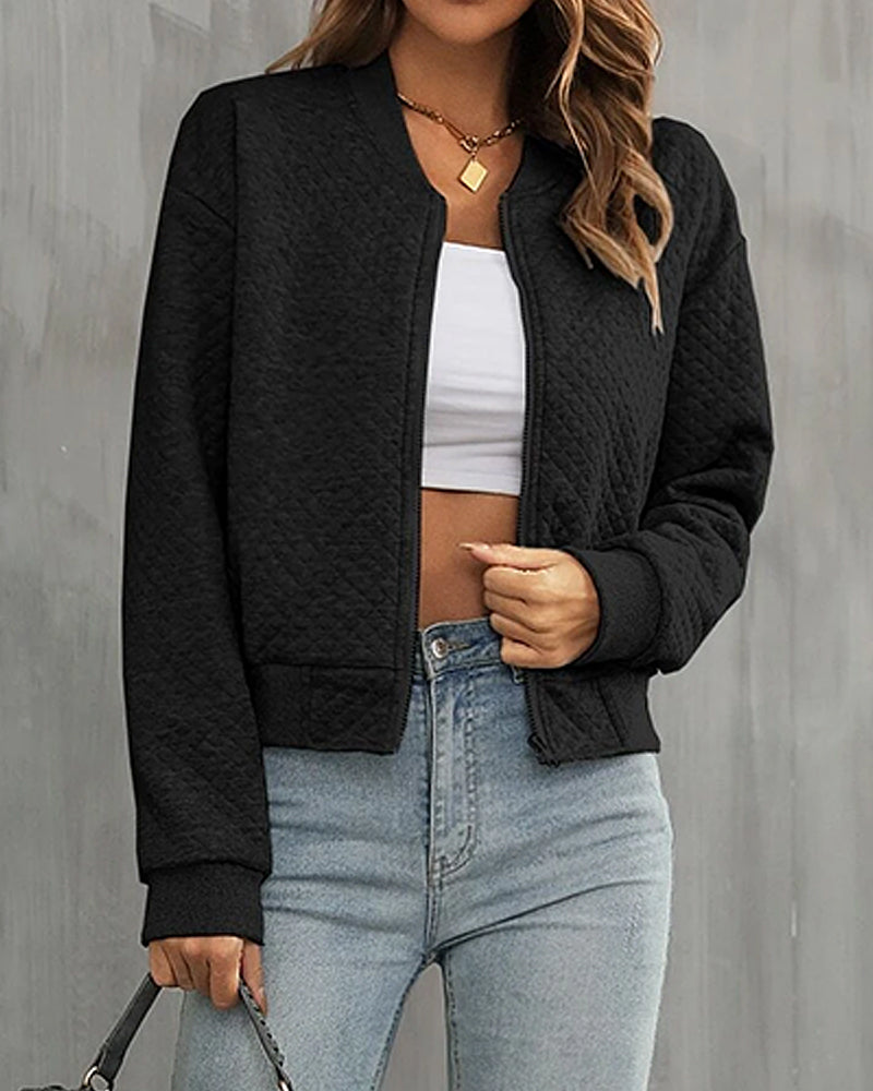 Cazadora Bomber Mujer Nylon Manga Larga Cremallera