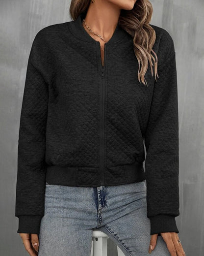 Cazadora Bomber Mujer Nylon Manga Larga Cremallera