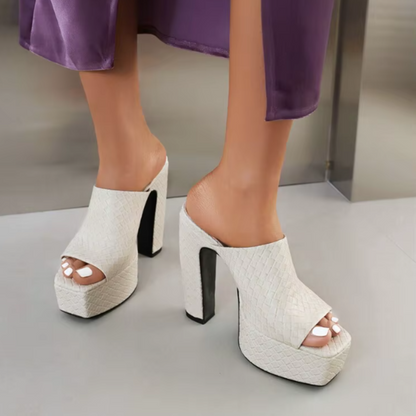 Sandalias Plataforma Mujer de Cuero Vegano Ajuste Comodo